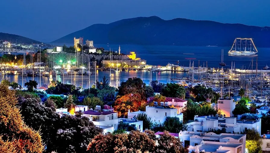 Nightlife during a blue cruise in the Aegean