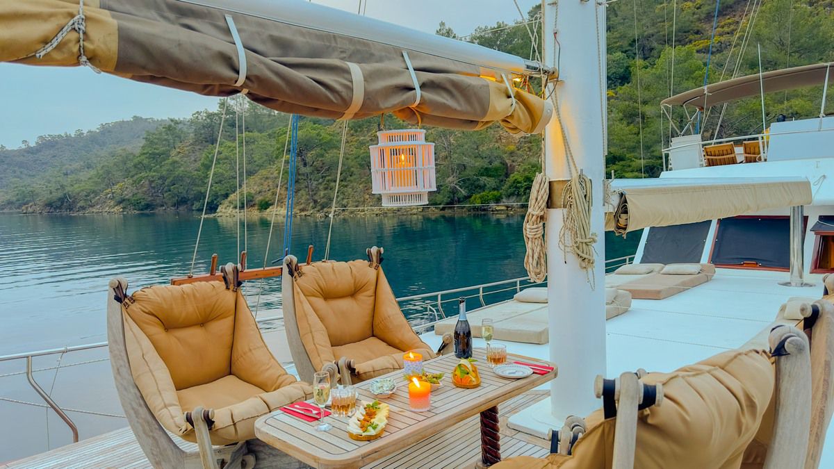 Yachtcharter in der Türkei mit kleinen Stadtinseln und blauem Paradies