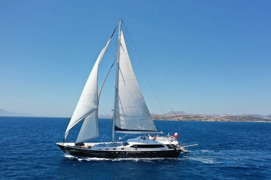 Sailing yacht during a charter holiday in Turkey