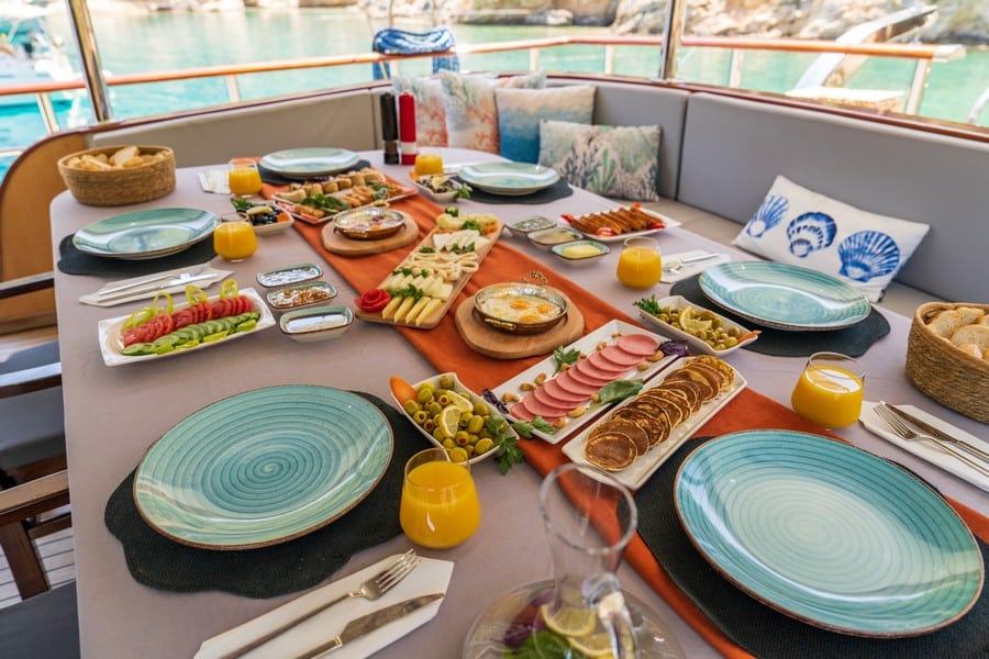 Delicious Food made by Chef on Sea Lovers Yacht